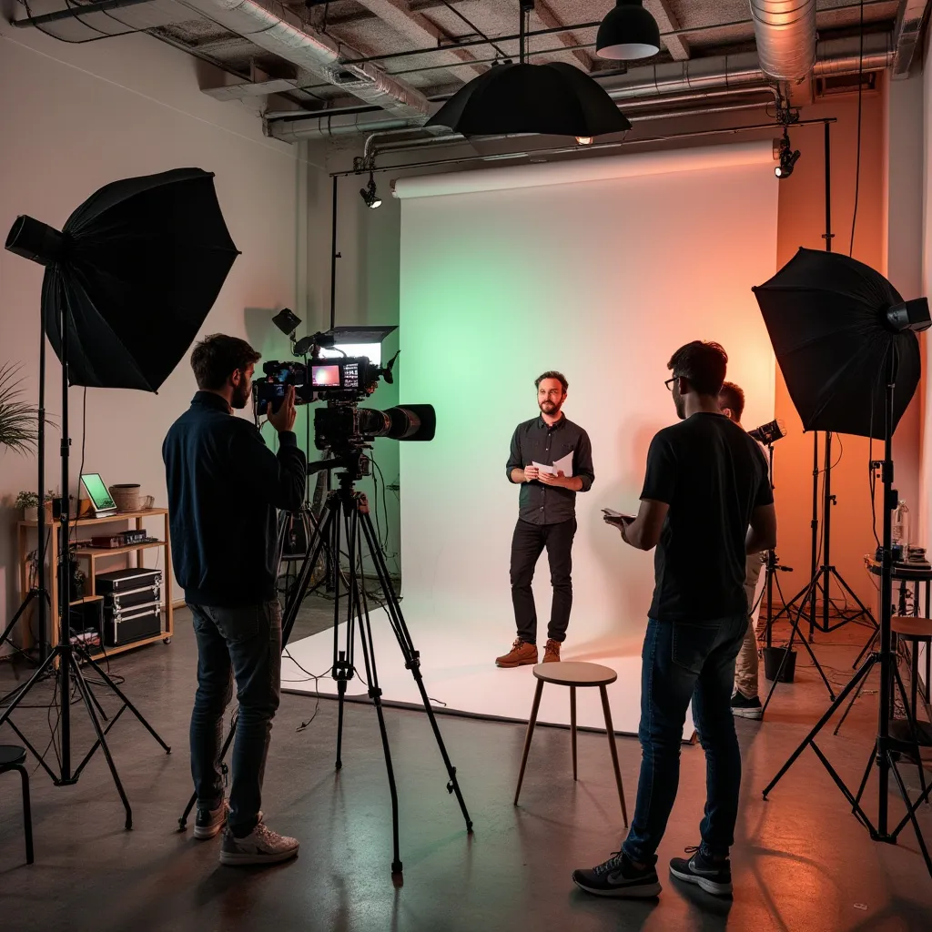 Tým VisualPro v kreativním studiu